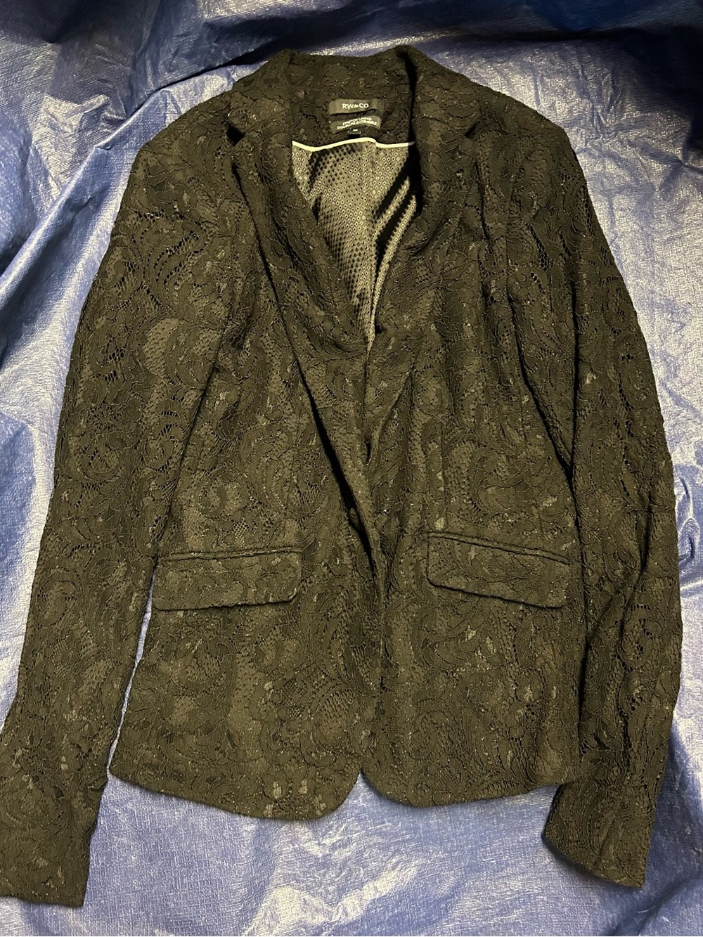 RW&CO. Black Lace Blazer - Women's Suit Jacket
